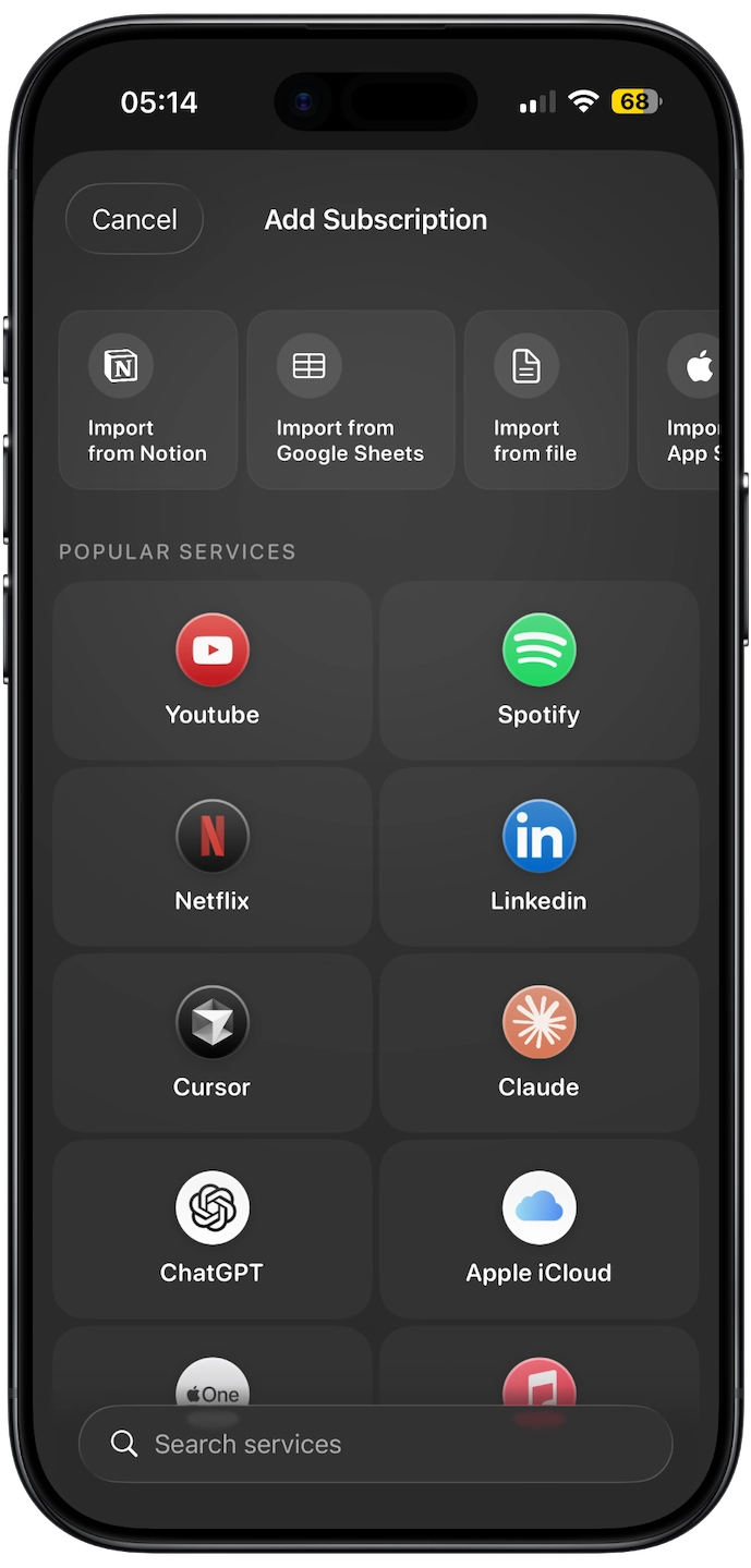 Subscription Day iOS Screen 2