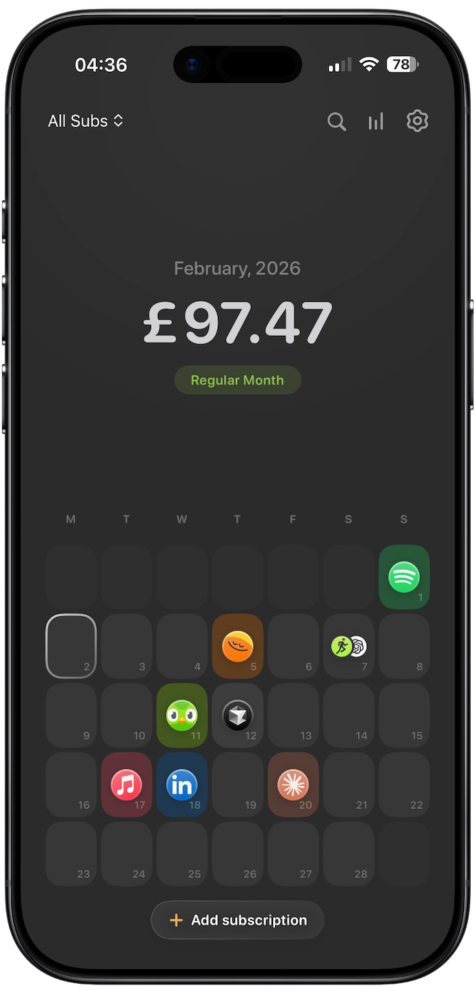 Subscription Day iOS Screen 4